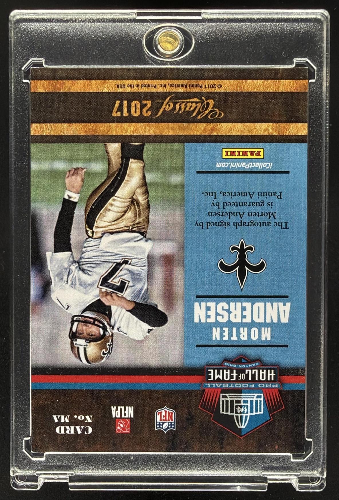 2017 Panini Morten Andersen #MS-MA Milestone Scripts /25 Auto