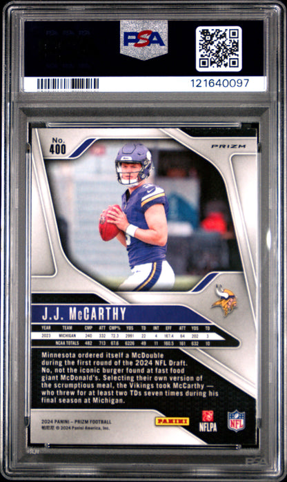 2024 Prizm JJ Mccarthy Lazer Rookie PSA 10