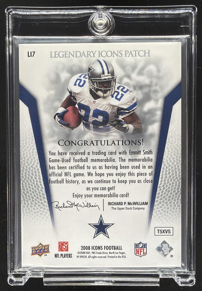 2008 Upper Deck Icons Emmitt Smith #LI7 Legendary Jersey Patch /15