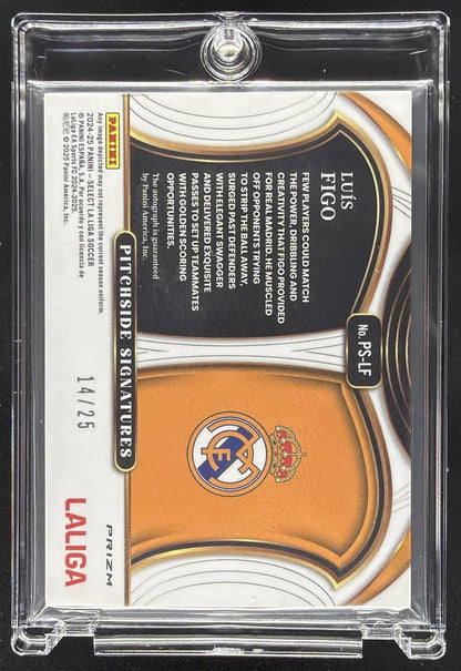2024 Panini Select La Liga Luis Figo #PS-LF Pitchside Signatures Tie-Dye Prizm /25 Auto