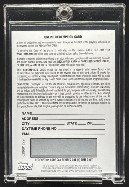 2025 Topps Chrome Tetairoa McMillan #RA-TM Rookie Auto Gold Refractor /50 RC