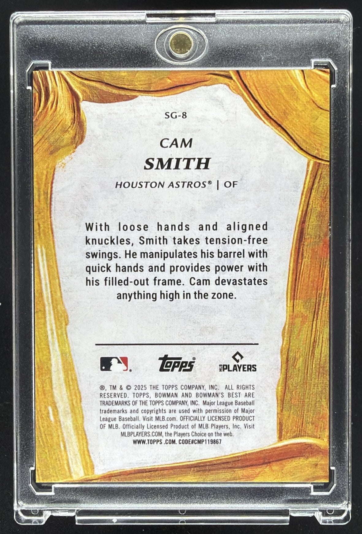 2025 Bowman's Best Cam Smith #SG-8 Strokes of Gold RC SSP