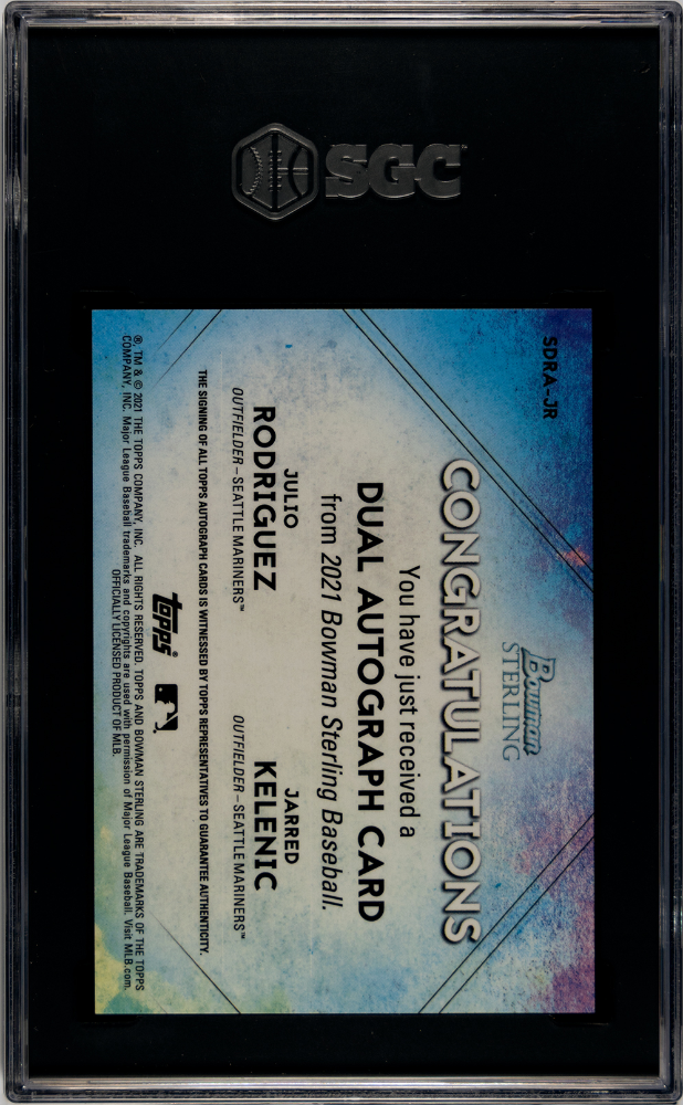 2021 Bowman Sterling Julio Rodriguez Jarred Kelenic Dual Auto /3 SGC 10