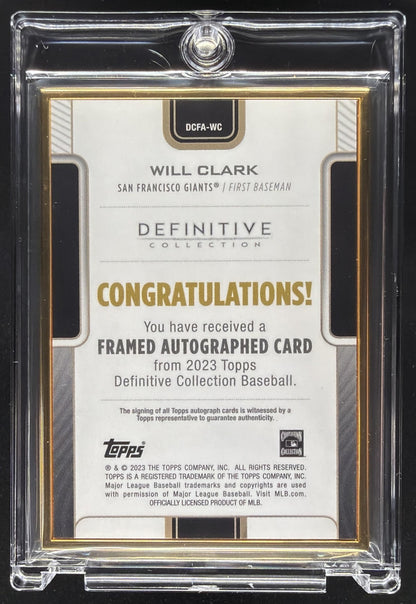 2023 Topps Definitive Will Clark #DCFA-WC Framed Auto Collection 7/30