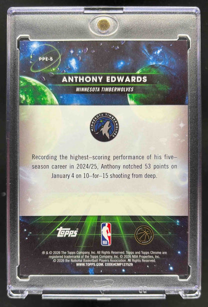 2025-26 Topps Cosmic Chrome Anthony Edwards #PPE-5 Planetary Pursuit Earth SSP