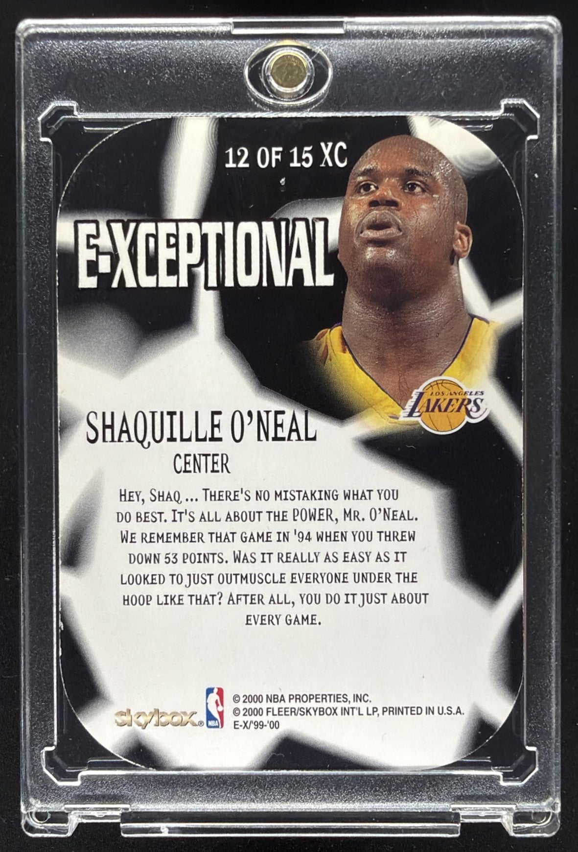 1999-00 Fleer E-X Shaquille O'Neal Die Cut