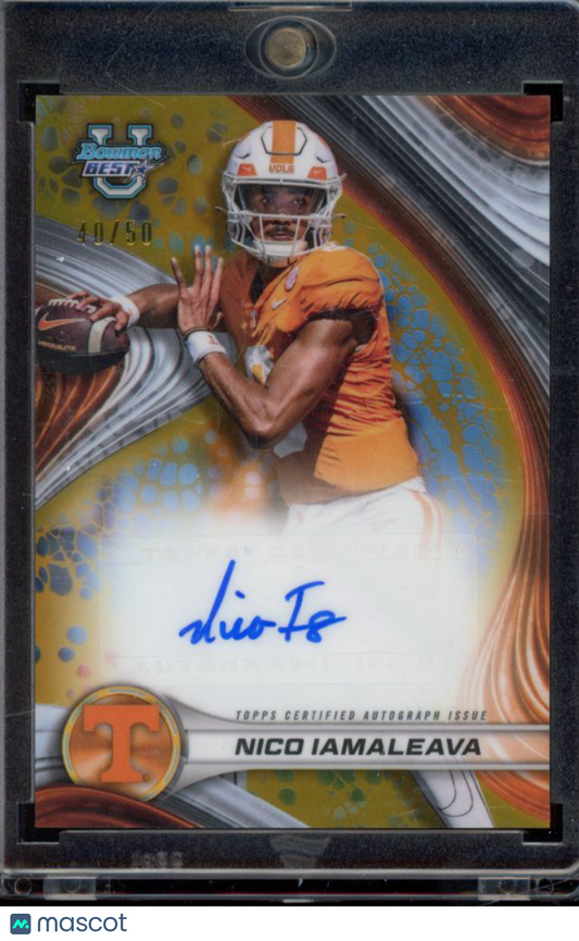 2024 Bowman U Best Nico Iamaleava Gold Auto /50