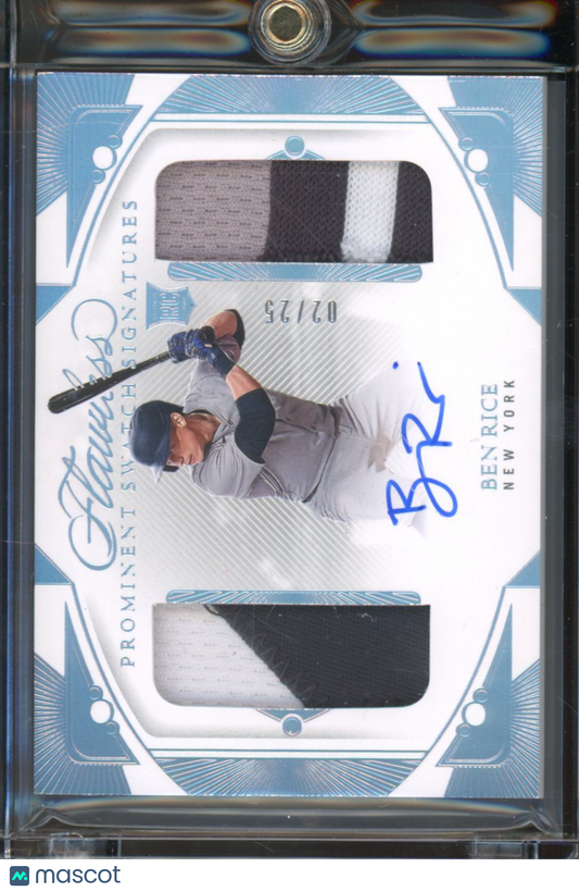 2024 Panini Flawless Ben Rice Prominent Swatches Signatures Rookie /25