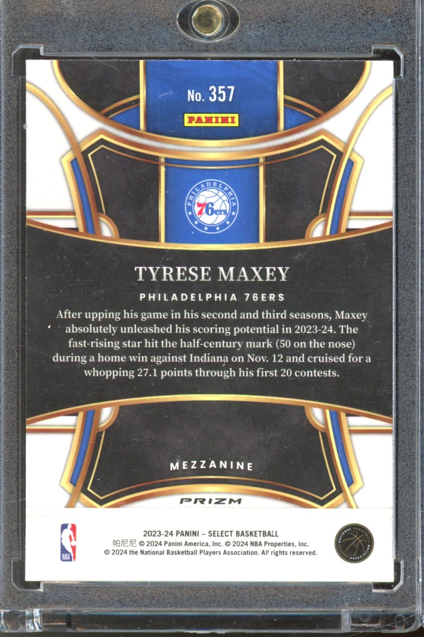 2023-24 Select Tyrese Maxey Tiger Stripe SP
