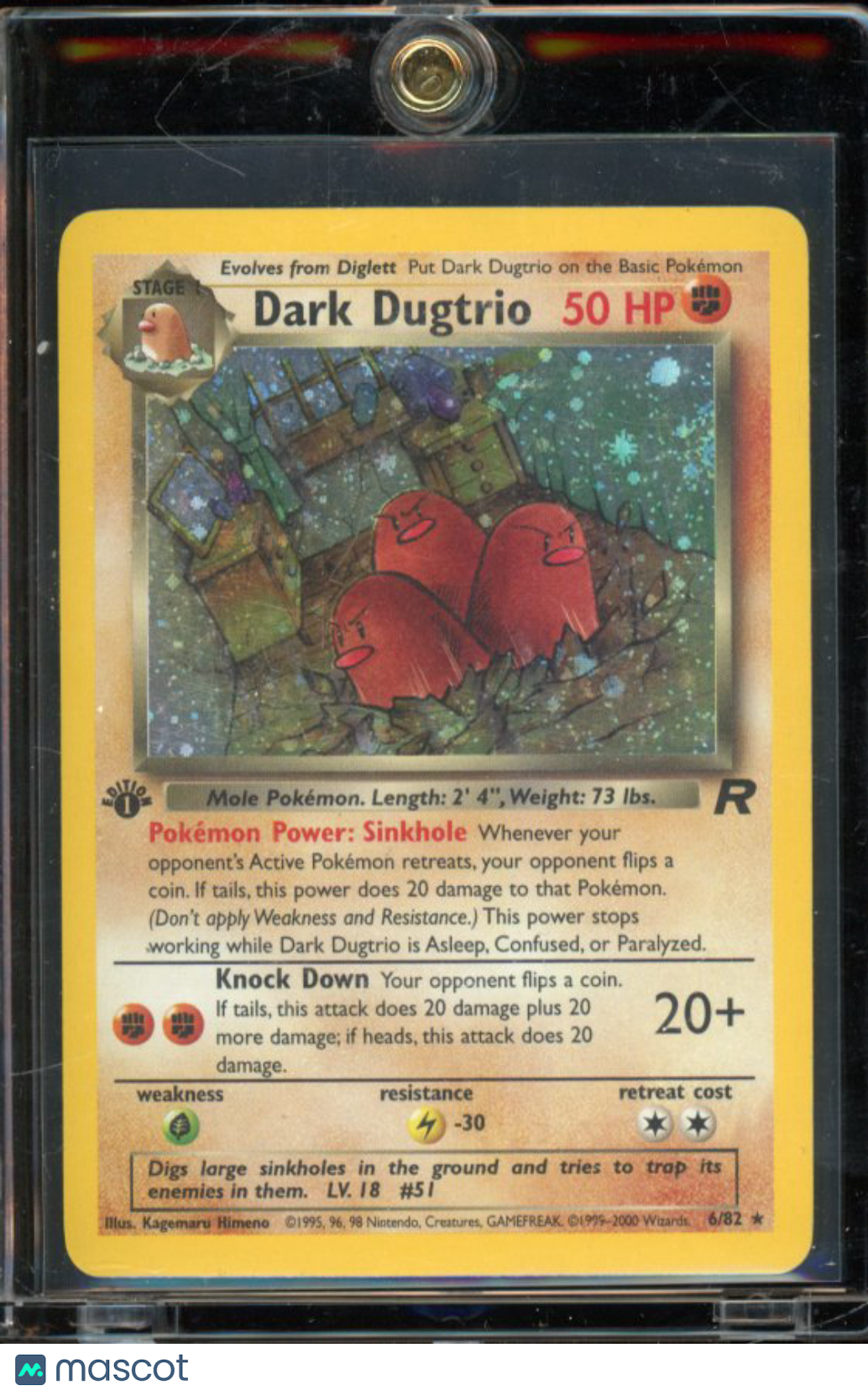 2000 Pokemon Dark Dugtrio 1st Edition Holo