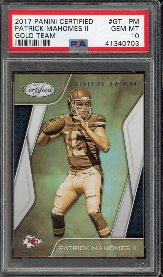 2017 Certified Patrick Mahomes Gold Team PSA 10 RC