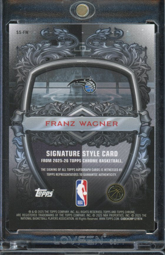 2025-26 Topps Chrome Black Franz Wagner Black Geometric Auto /10