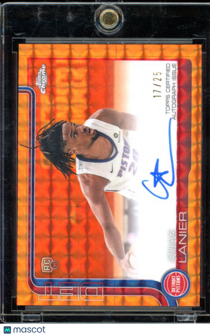 2025-26 Topps Chrome Chaz Lanier Rookie Orange Geometric Auto /25