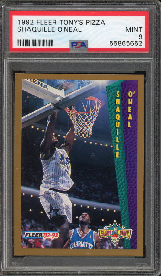 1992 Fleer Shaquille O'Neal Tony's Pizza PSA 9 RC