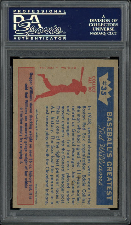 1959 Fleer Ted Williams The Pennant PSA 8