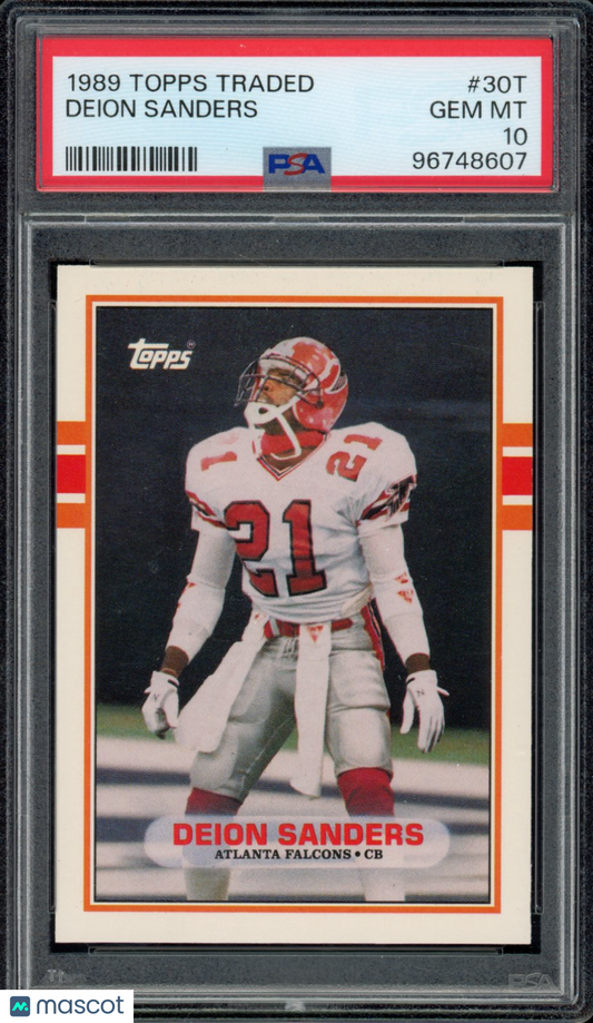 1989 Topps Traded Deion Sanders Rookie PSA 10