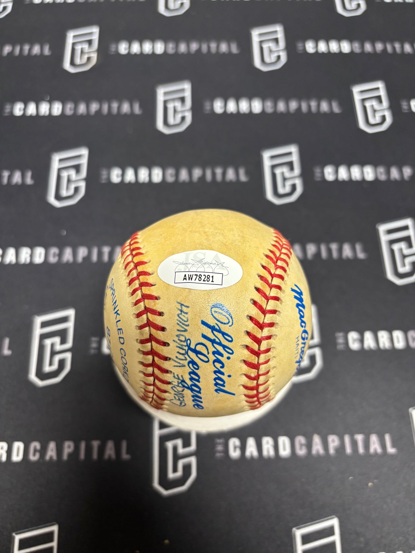 George Vukovich Signed MacGregor Official Baseball JSA
