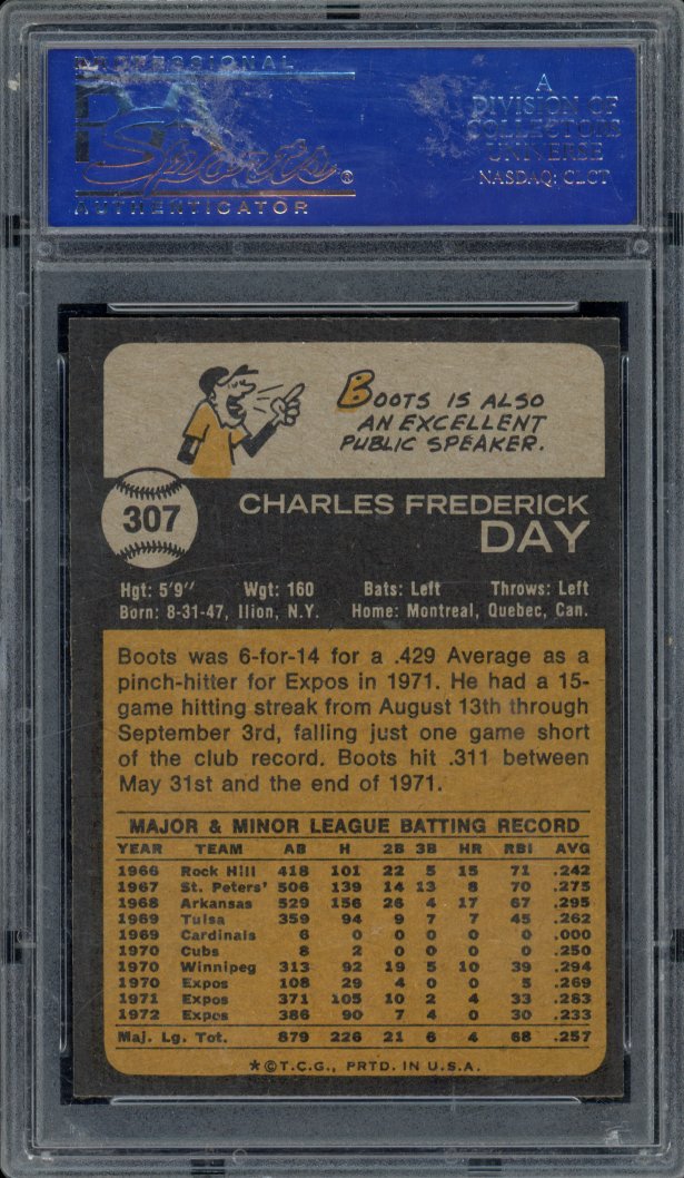 1973 Topps Boots Day #307 PSA 9