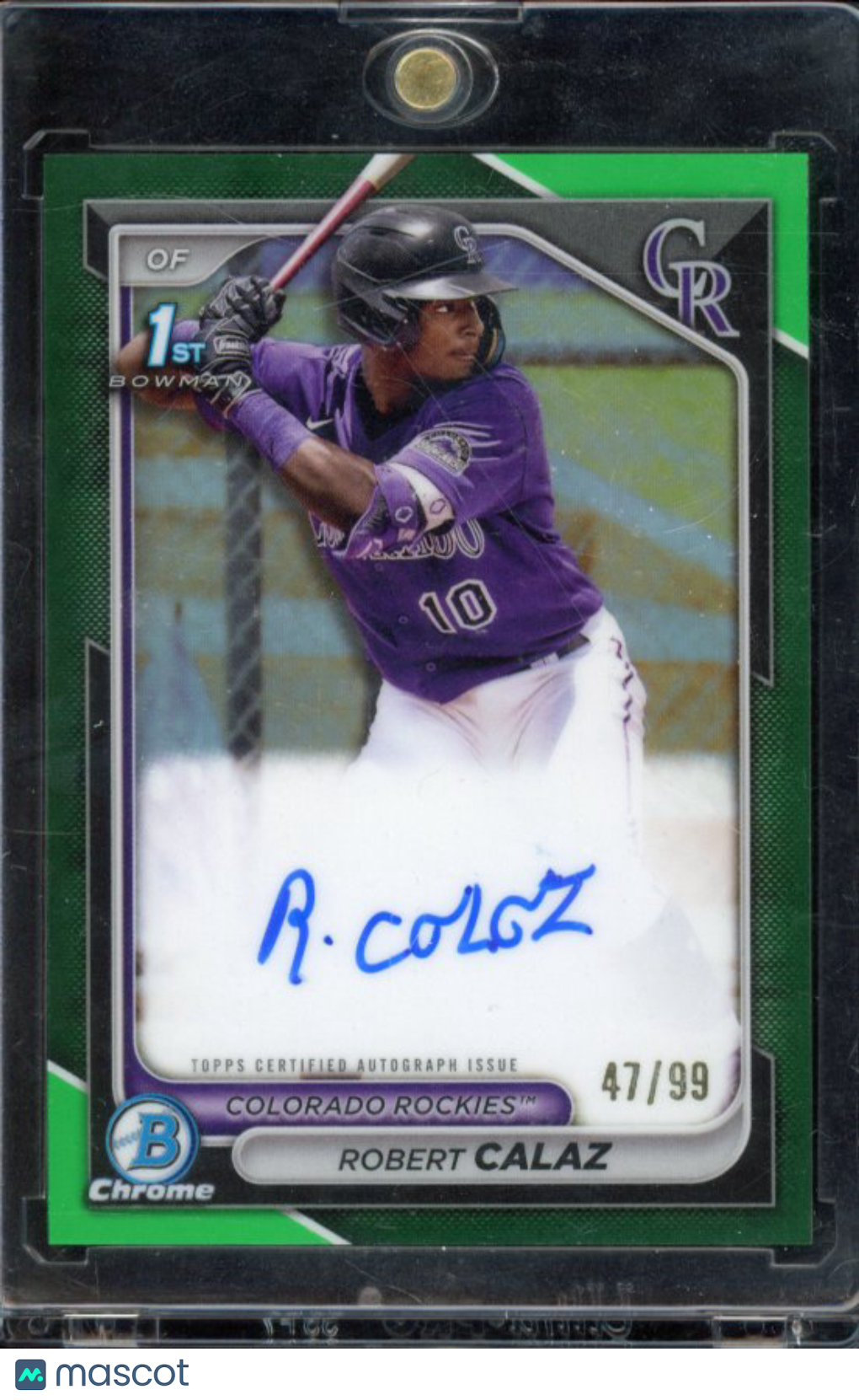 2024 Bowman Chrome Robert Calaz /99 Green Auto