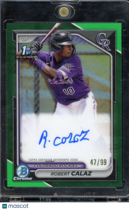 2024 Bowman Chrome Robert Calaz /99 Green Auto