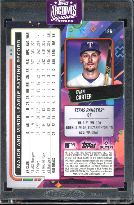 2025 Archives Evan Carter Chrome Auto 15/15