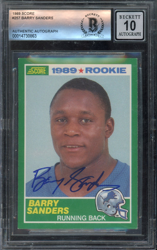 1989 Score Barry Sanders Auto BGS AUTO 10