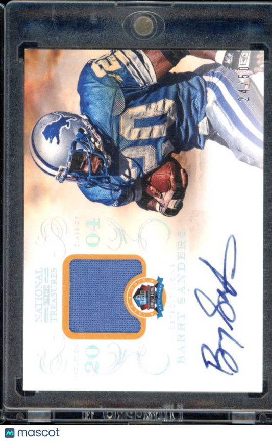 2013 National Treasures Barry Sanders Patch Auto /50