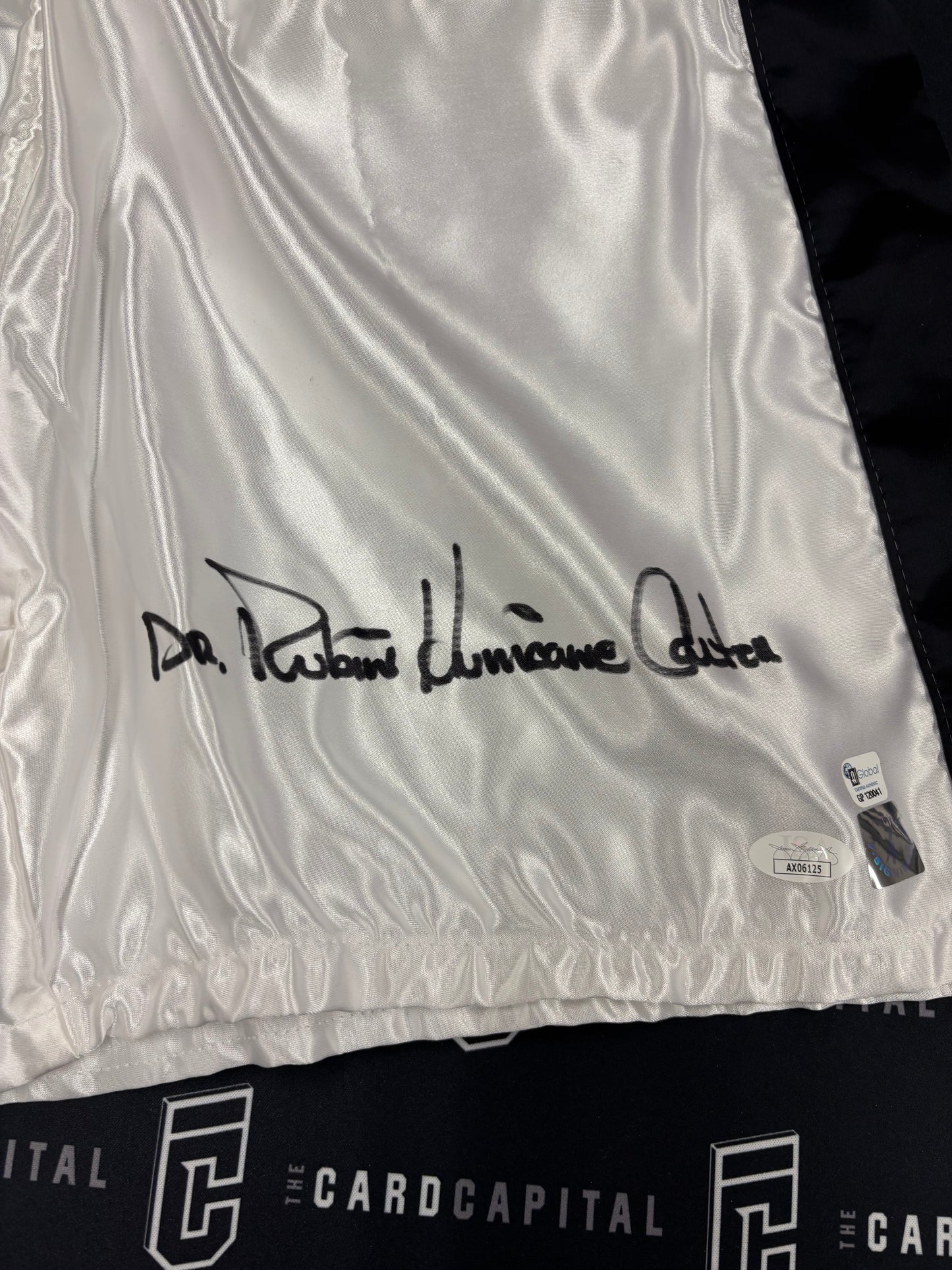 Dr. Rubin Hurricane Carter Signed Boxing Trunks JSA