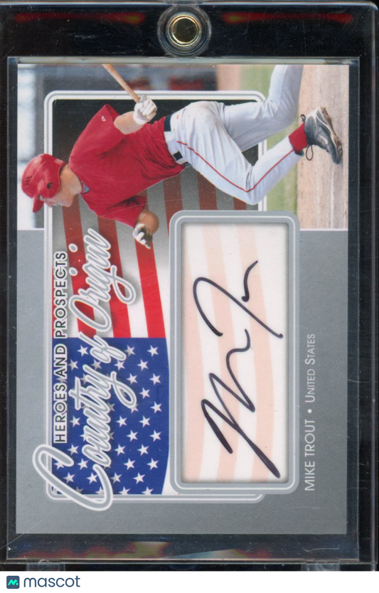 2011 In The Game Mike Trout Auto Country Of Origin