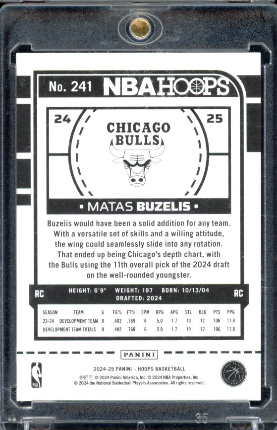 2024-25 Hoops Matas Buzelies Gold Rookie /10 Artist Proof