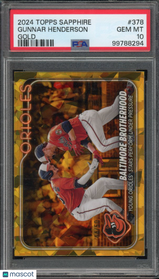 2024 Topps Chrome Sapphire Gunnar Henderson BB Gold /50 PSA 10