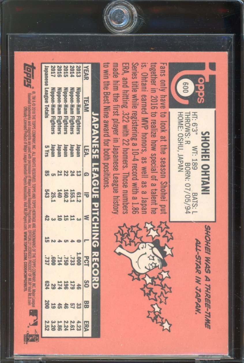2018 Topps Heritage Shohei Ohtani Rookie