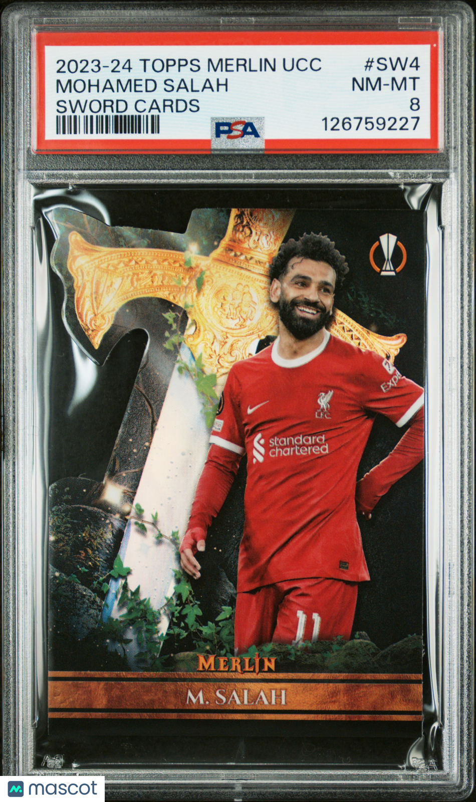 2023 Topps Merlin Mohamed Salah Sword Cards PSA 8