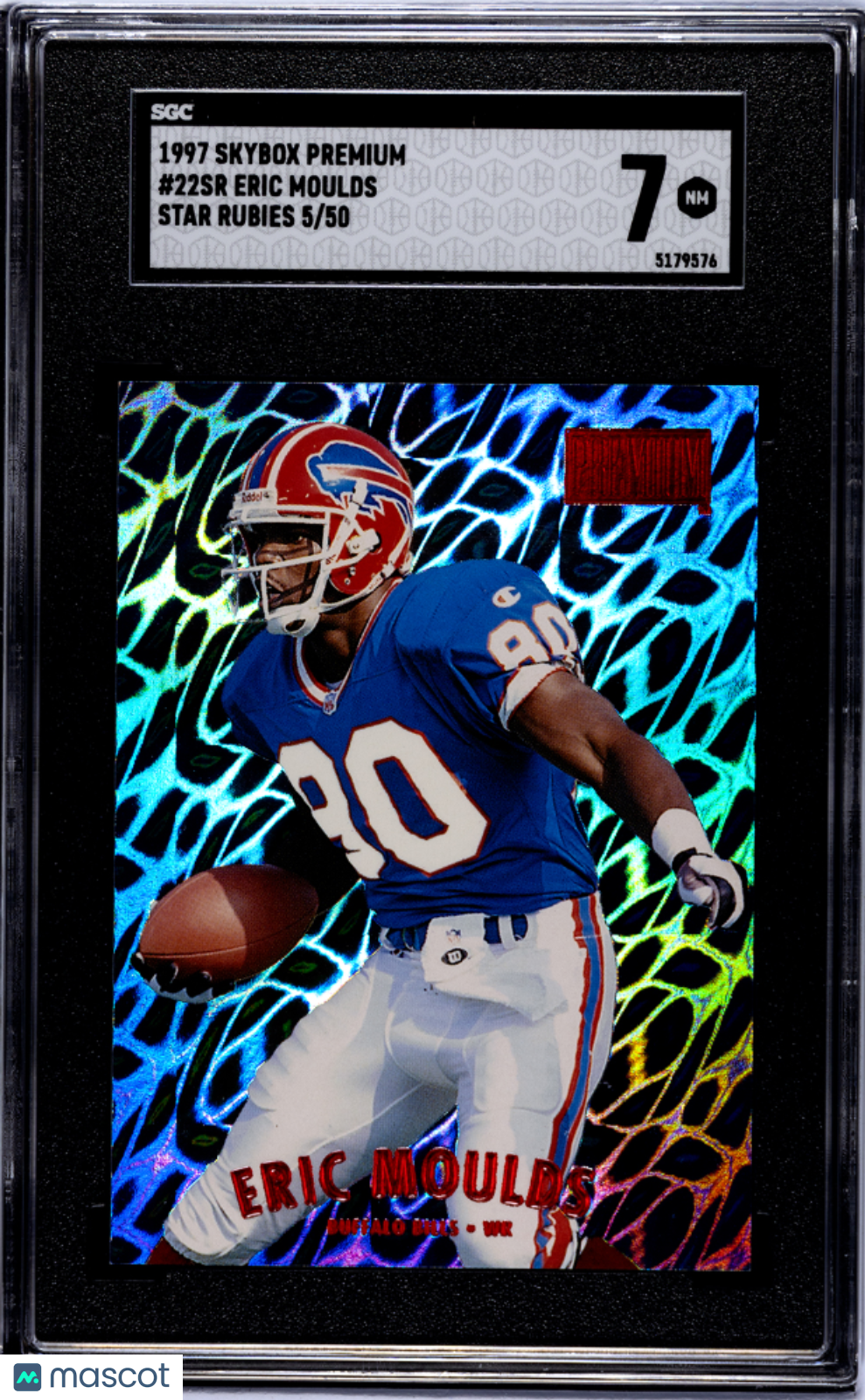 1998 Skybox Premium Eric Moulds #56 Star Rubies /50 SGC 7