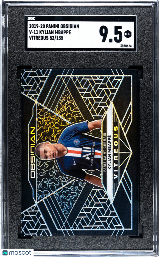 2019-20 Panini Obsidian Kylian Mbappe Vitreous /135 SGC 9.5