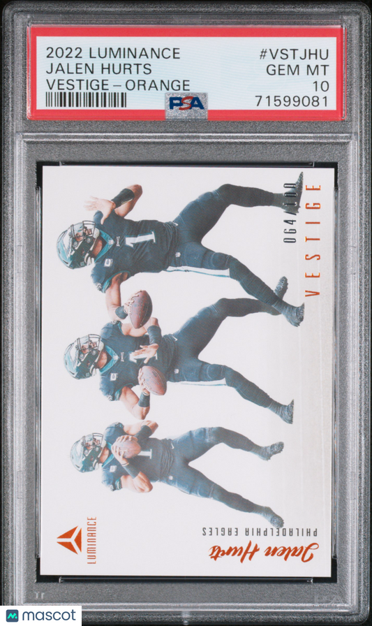 2022 Luminance Jalen Hurts Vestige /100 PSA 10