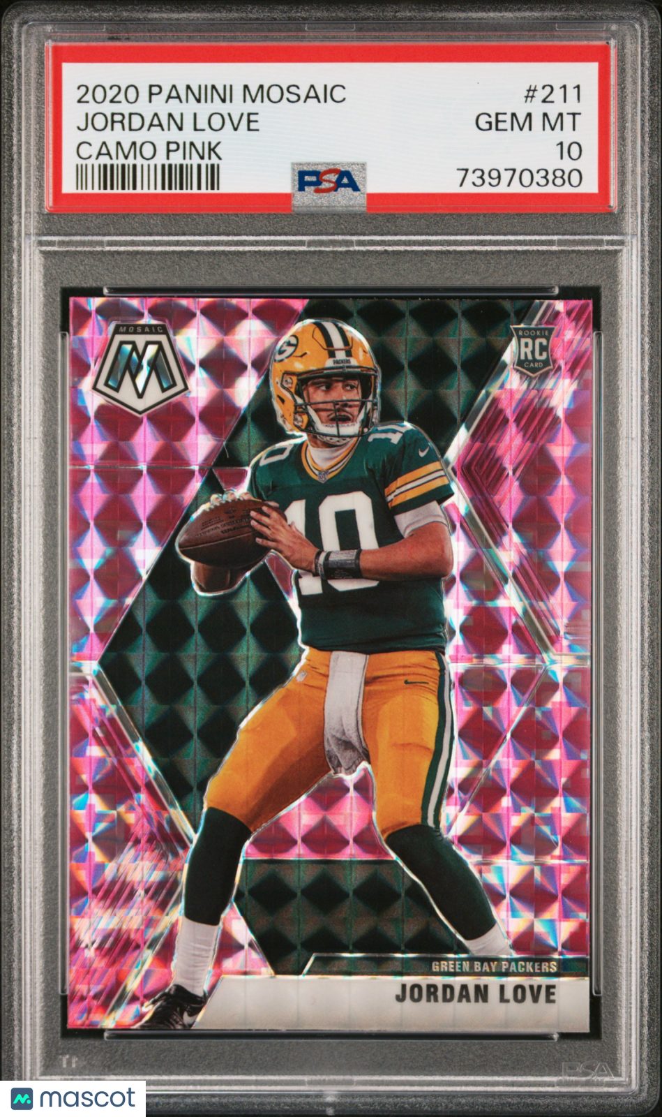 2020 Mosaic Jordan Love Pink Camo Rookie PSA 10