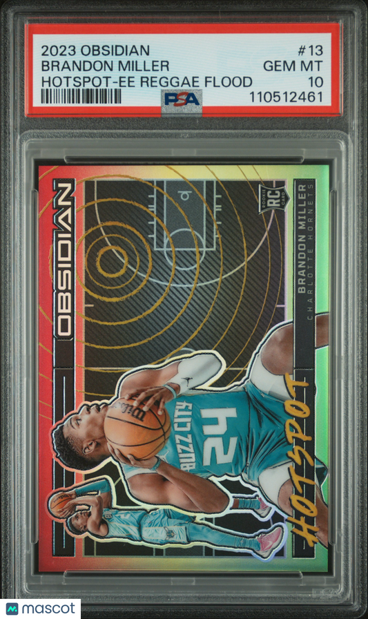 2023-24 Obsidian Brandon Miller Hotspot /60 Rookie PSA 10