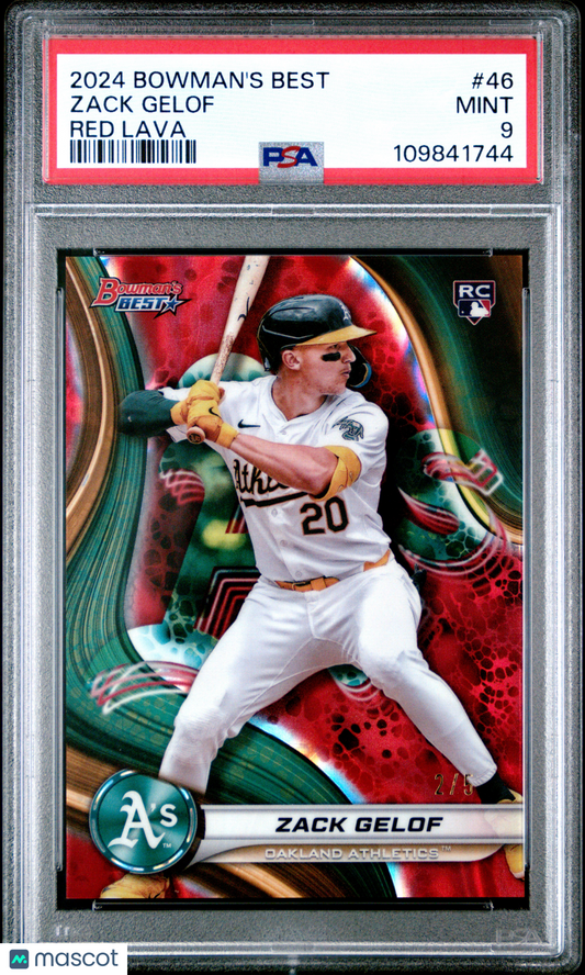 2024 Bowman's Best Zack Gelof Red Rookie /5 PSA 9