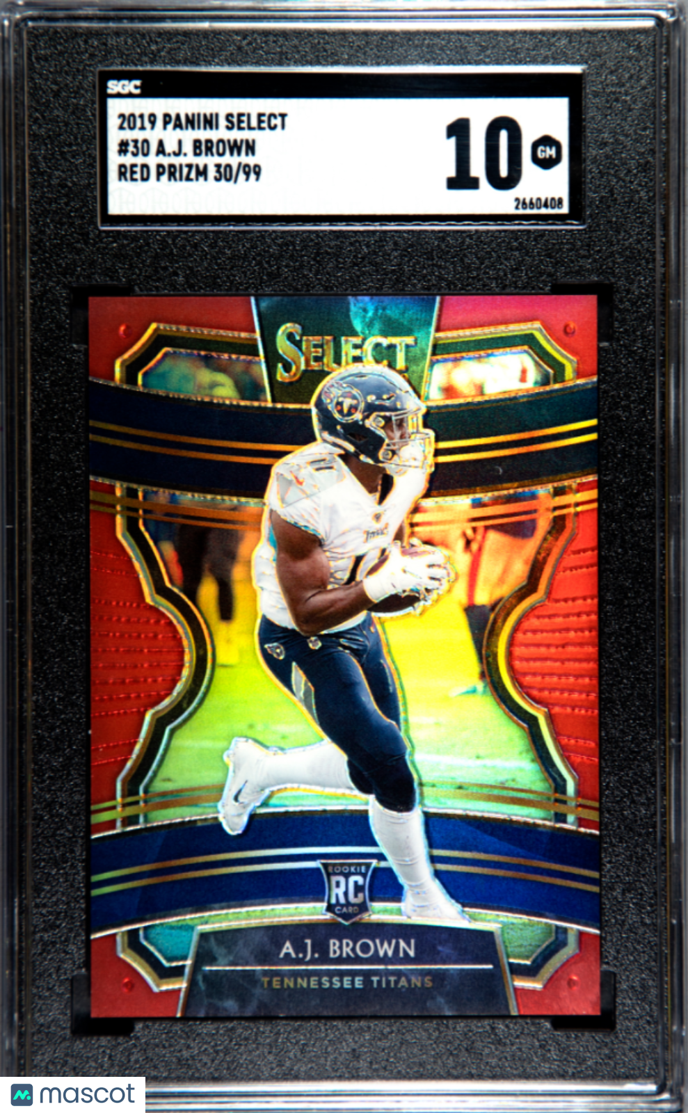 2019 Panini Select A.J. Brown Red /99 Prizm RC SGC 10