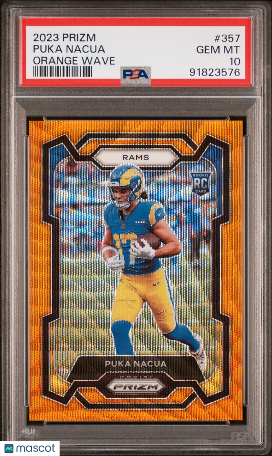 2023 Prizm Puka Nacua Orange Wave Rookie /60 PSA 10