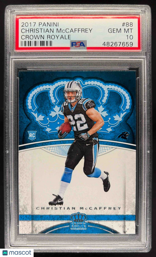 2017 Panini Crown Royale Christian McCaffrey #88 RC PSA 10