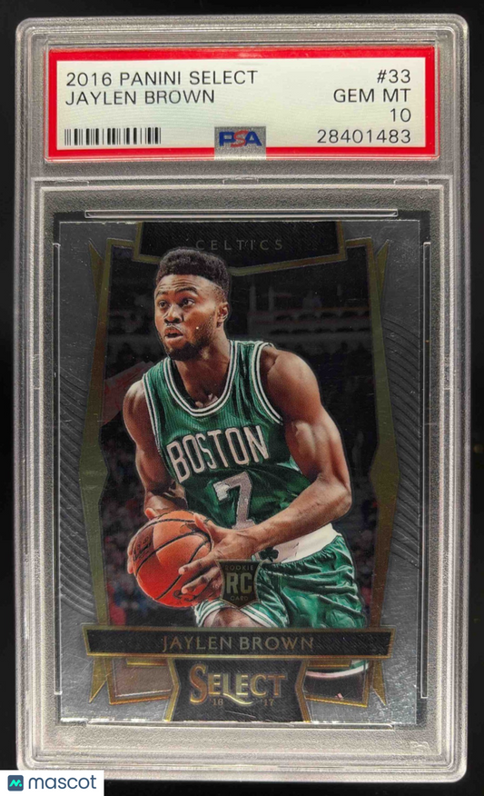 2016-17 Panini Select Jaylen Brown #33 Prizm RC Concourse Celtics PSA 10