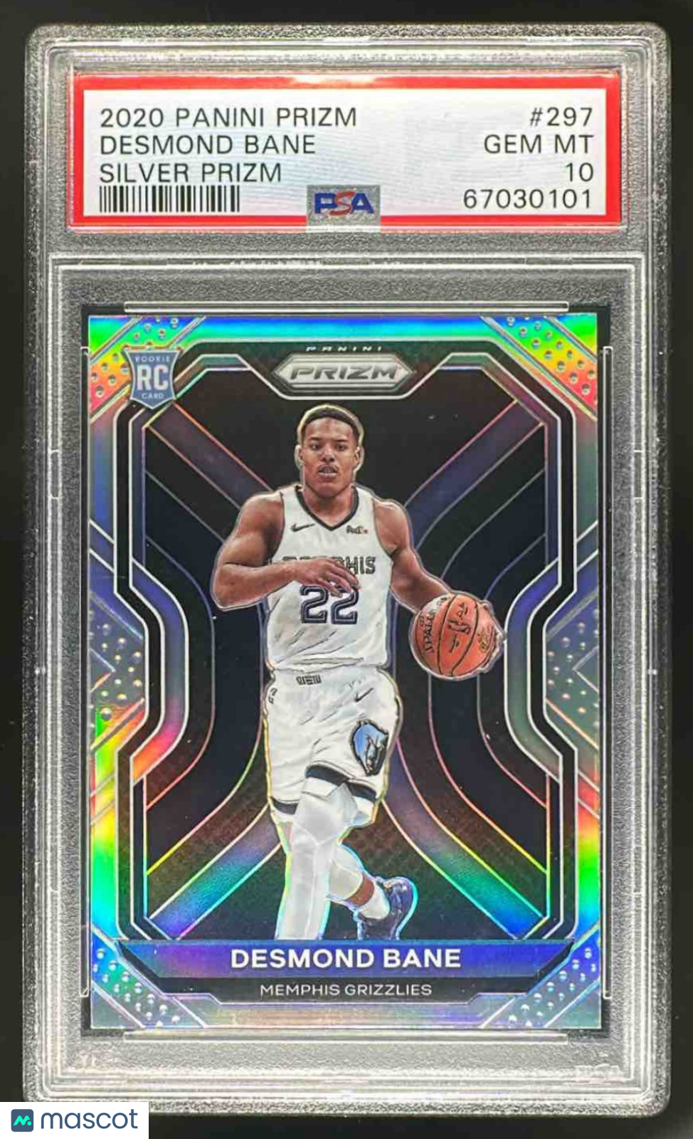 2020-21 Panini Prizm Desmond Bane #297 Silver Prizms RC PSA 10