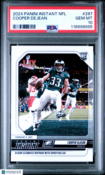 2024 Panini Instant Cooper Dejean Pick Six PSA 10