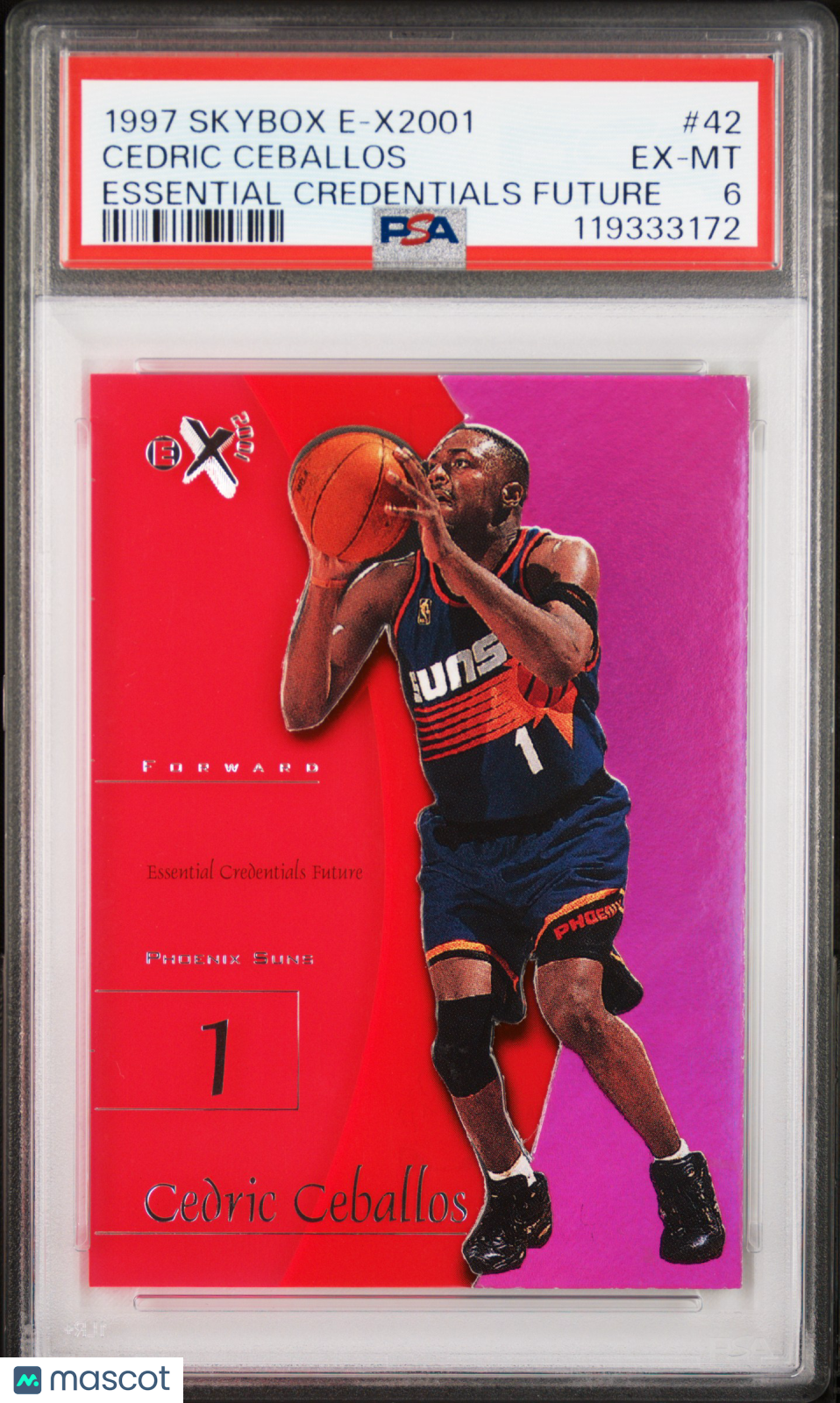 1997 Skybox E-X2001 Cedric Ceballos #42 Essential Credentials Future /39 PSA 6