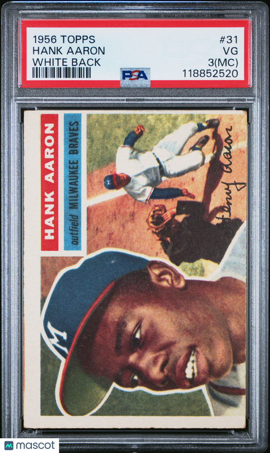 1956 Topps Hank Aaron White Back PSA 3(MC)
