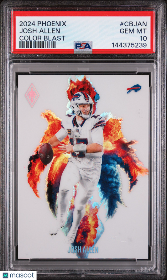 2024 Panini Phoenix Josh Allen #CB-JAN Color Blast SSP PSA 10