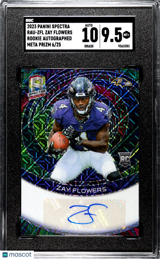 2023 Spectra Zay Flowers Meta Rookie Auto /25 SGC 9.5/10