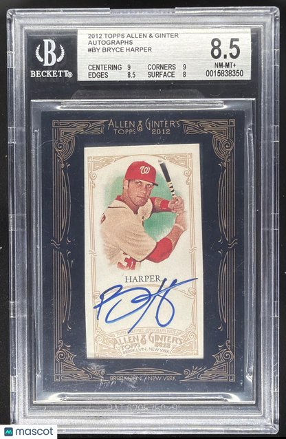 2012 Topps Allen & Ginter Bryce Harper #AGA-BY Auto RC BGS 8.5